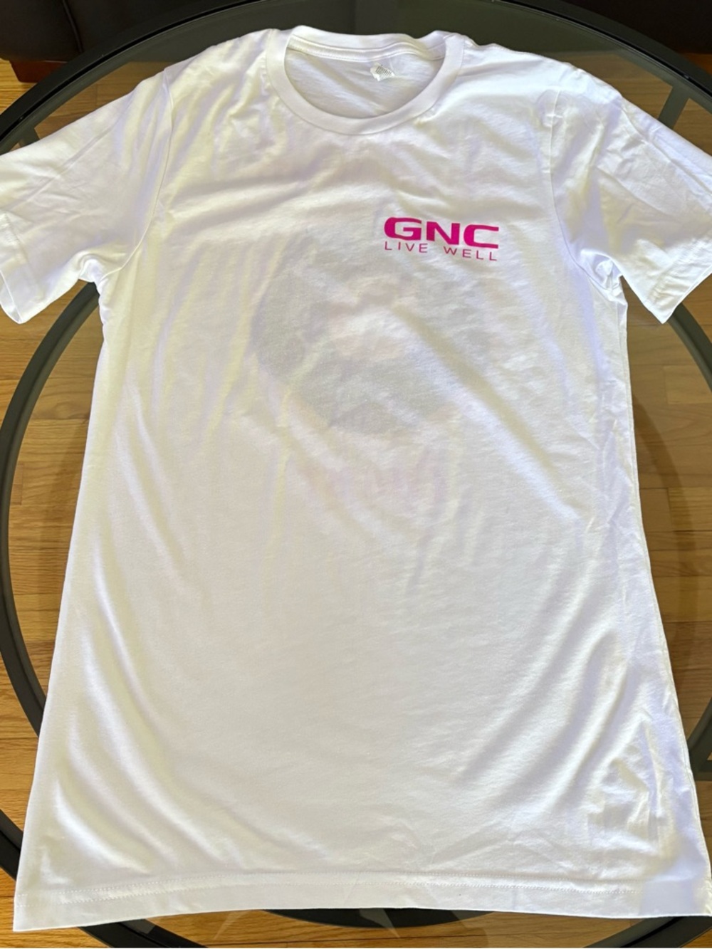 GNC Live Well & Quest Nutrition Doughnut 🍩 Women's White Short Sleeve Logo Tee